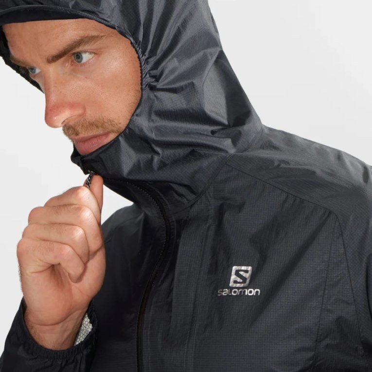 Black Salomon Bonatti Waterproof Men's Shell Jackets | IE QR4387